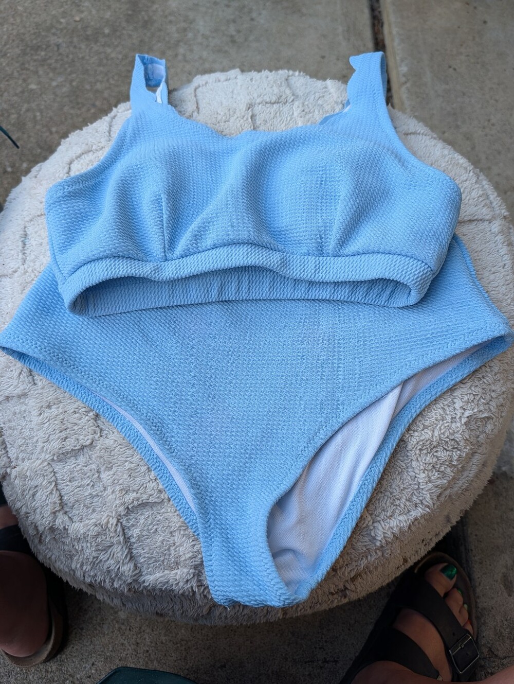 Women's 2 Piece Baby Blue Swim Set By Zaful Size 4